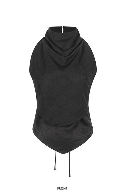 High-neck fake two-piece top B4649