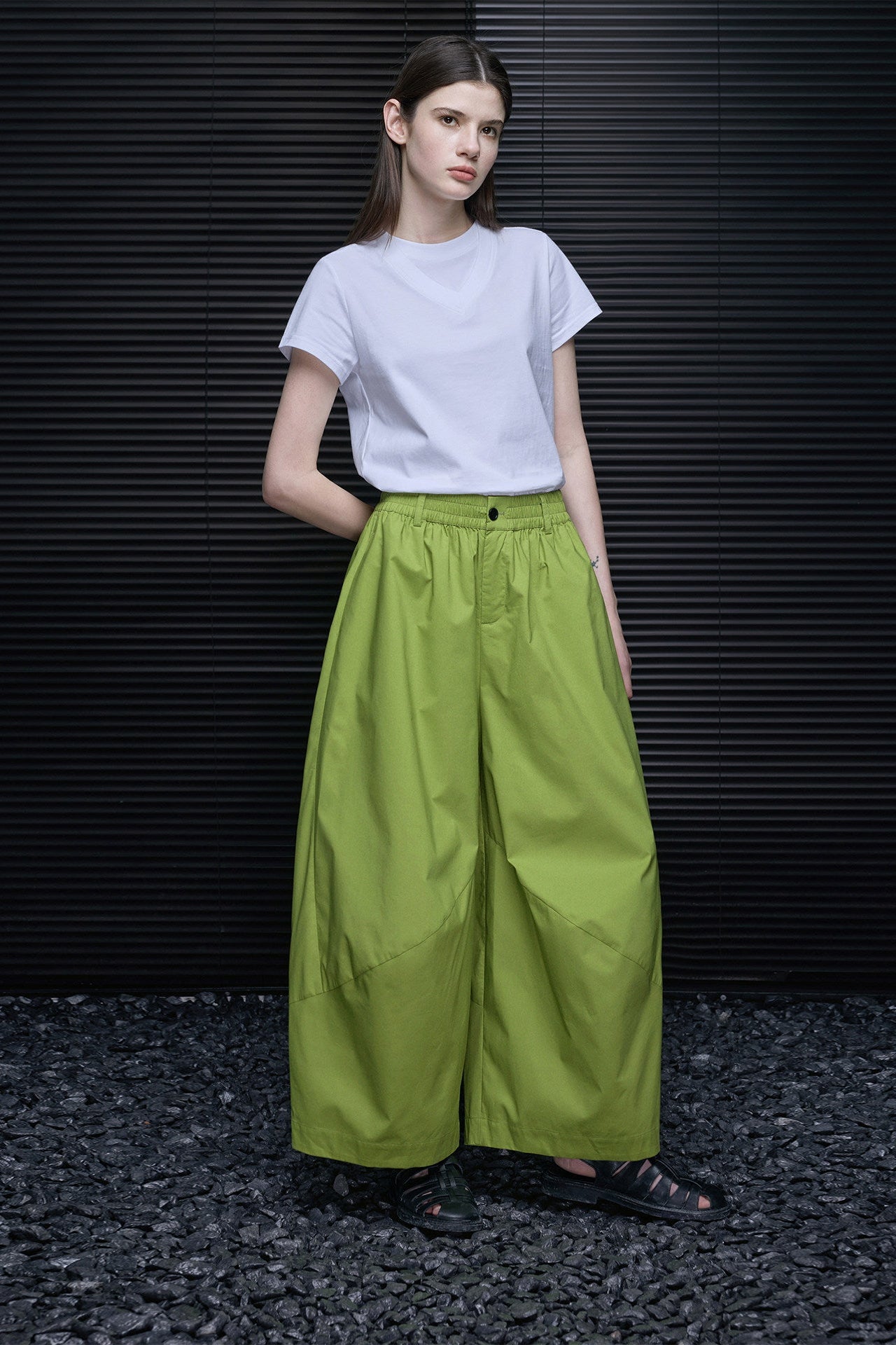 ピュアコットンワイドランタンパンツ　B4732