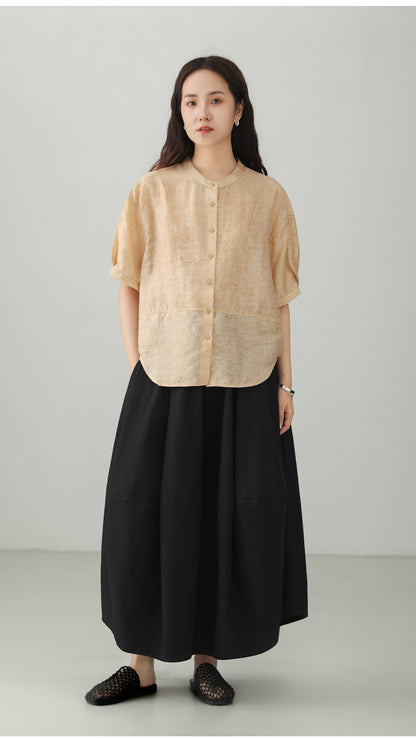 Washed Cotton Art Balloon Skirt B4786
