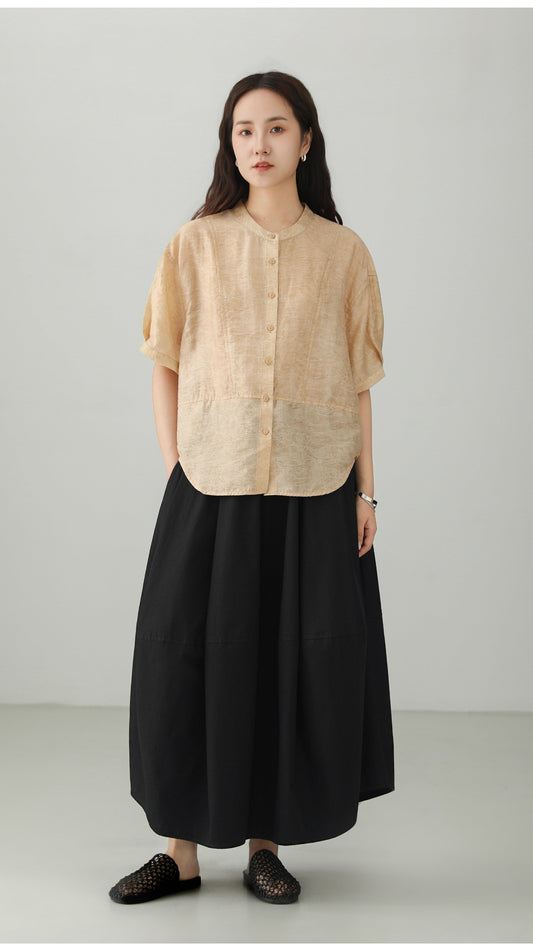 Washed Cotton Art Balloon Skirt B4786