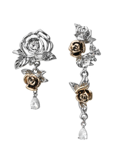 Sunset rose asymmetric earrings B2378