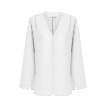 Lace V-neck loose blouse B4293