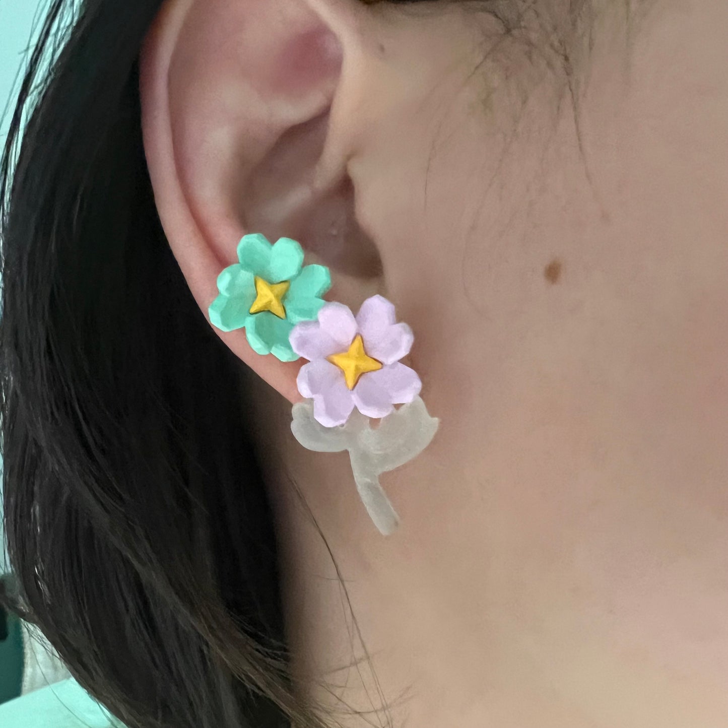 Swing Flower Asymmetric Earrings B1797