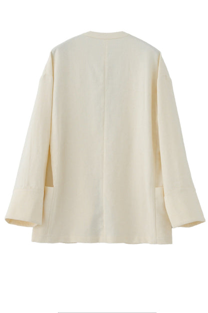 Minimalist Jacquard V-Neck Jacket B4659