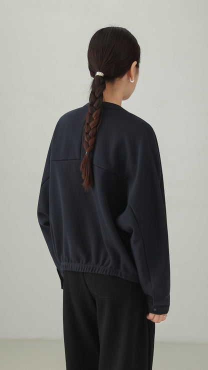 Minimalist Collarless Dolman Sleeve Blouson B5004