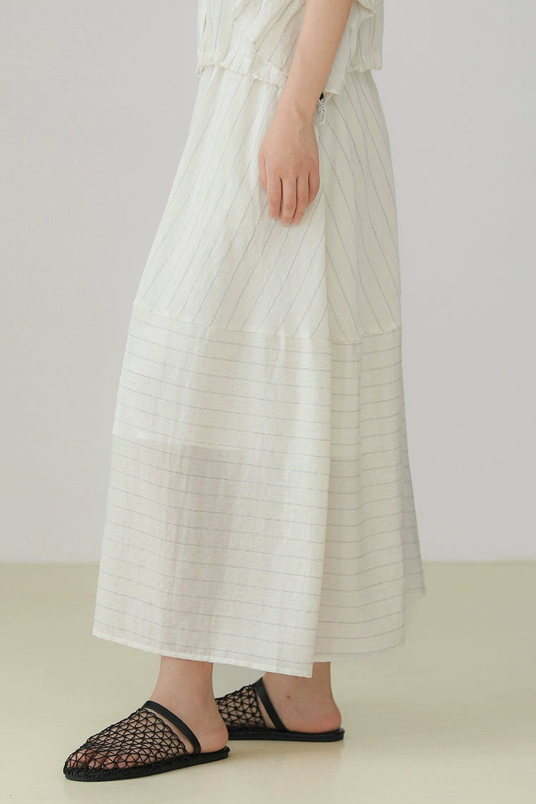 Irregular Striped Bud Skirt B3966