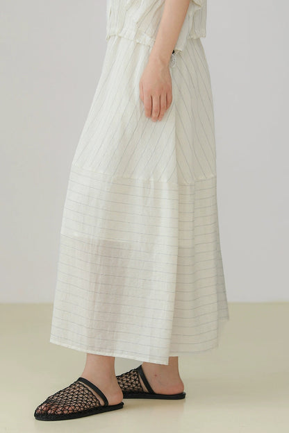 Irregular Striped Bud Skirt B3966