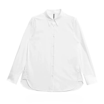 Tencel cotton simple white shirt B3540
