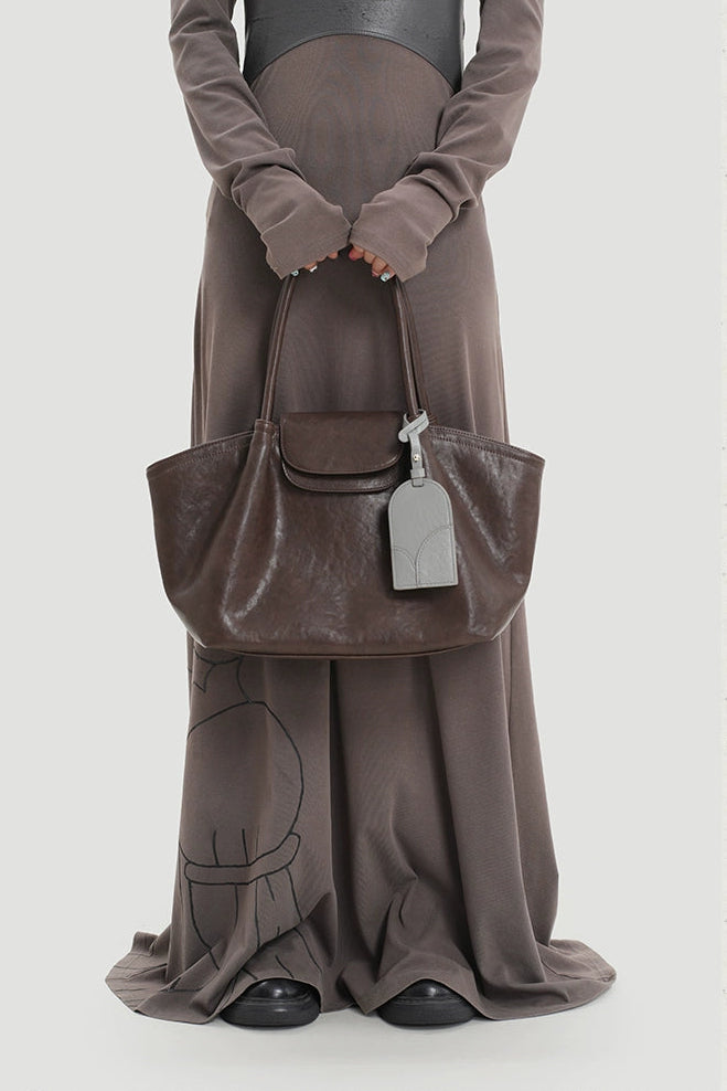 レザーニッチショルダーラージトートバッグ　B4412