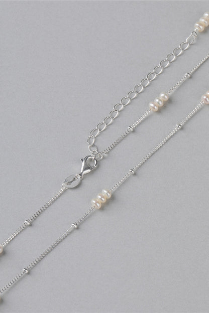 S925スペースドミニパールネックレス　B4518