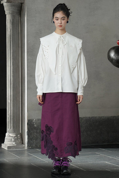 詩意白襯衫 + 葡萄紫 B4615