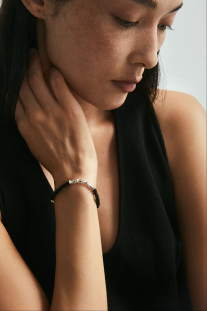 S925 Mini Black Onyx Minimalist Bracelet B4375