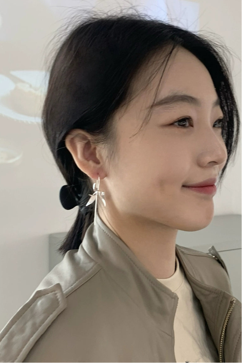 S925 Orchid Cool Retro Earrings B4265