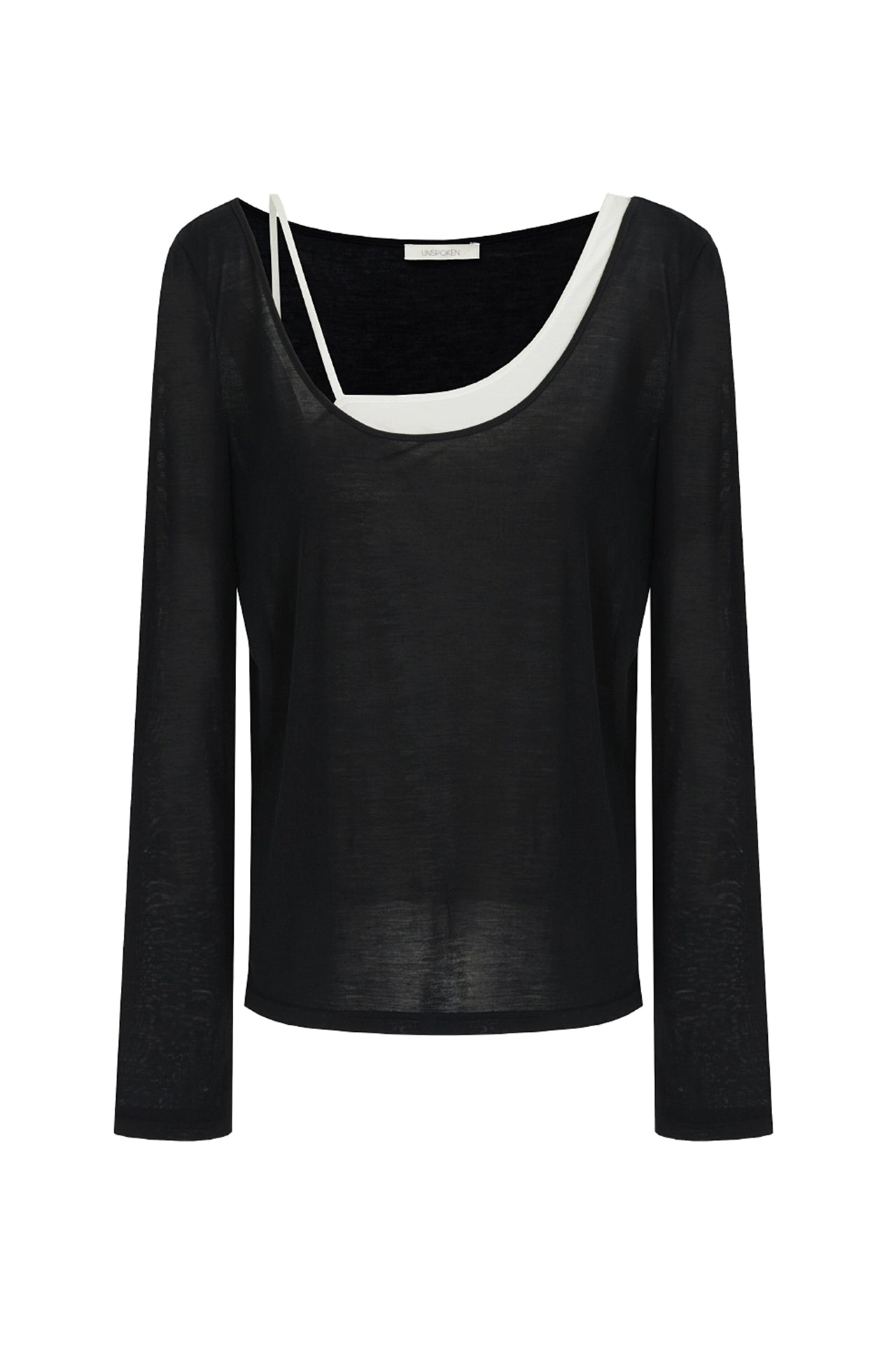 不對稱修身假兩件上衣 B4197