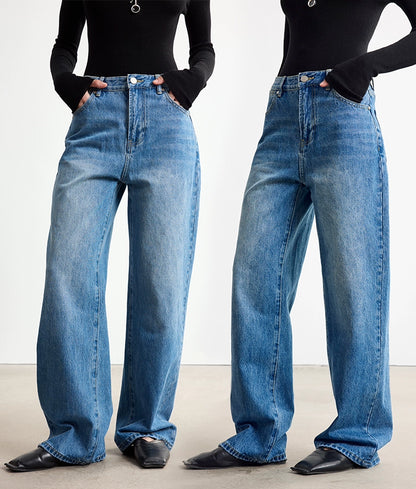 Retro Straight Wide Jeans B4308