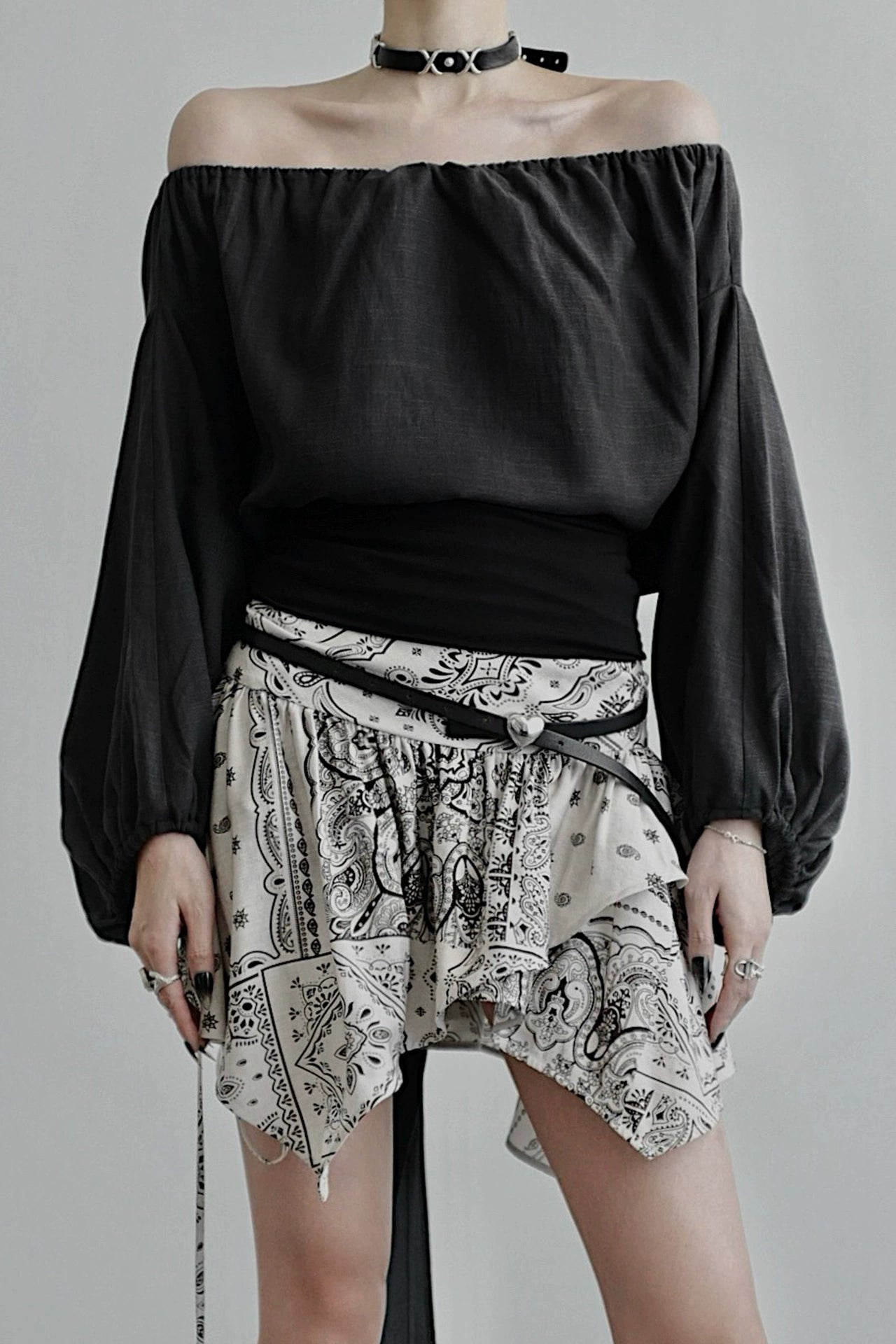 ワンラインカラー長袖シャツ　B4252