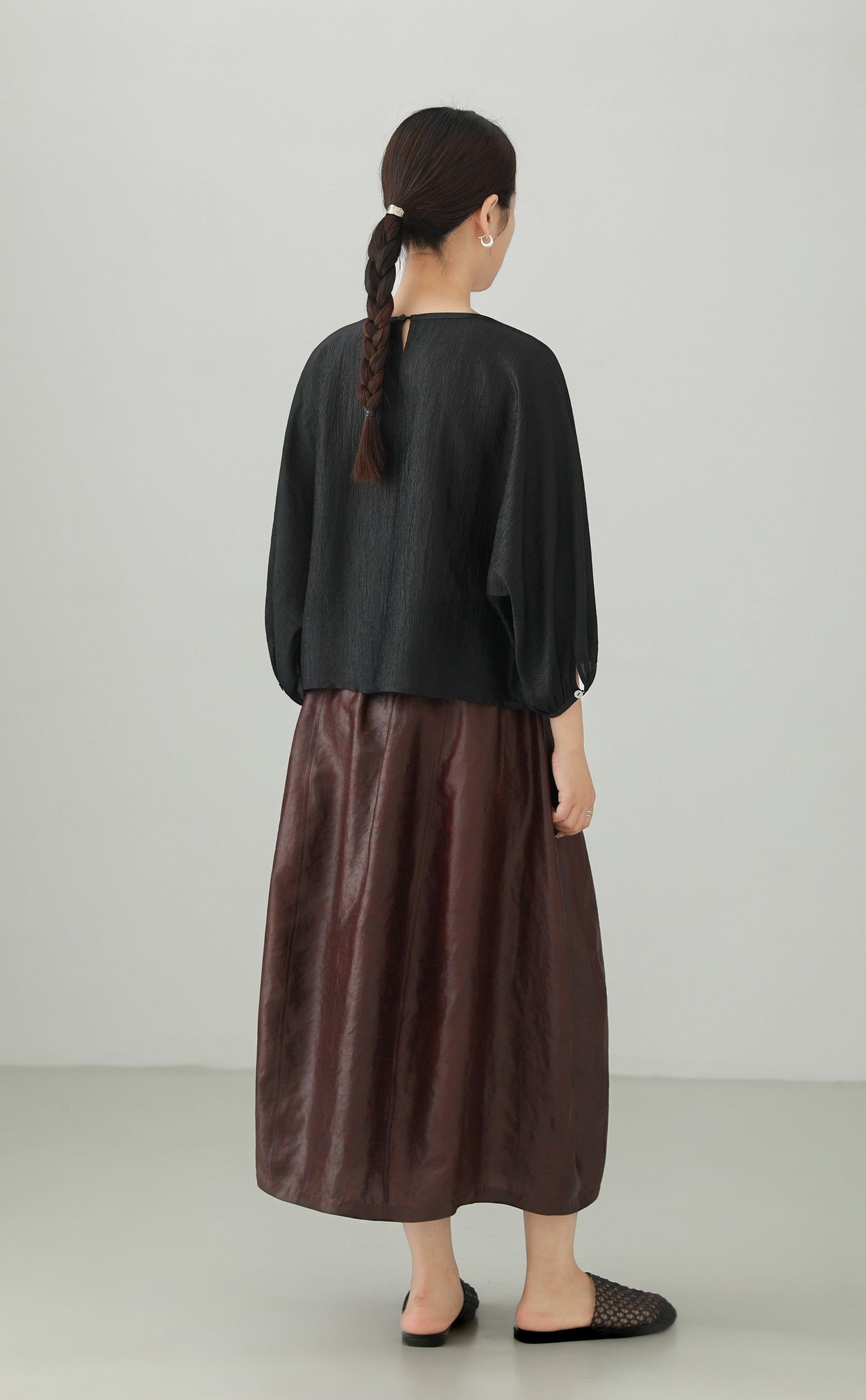 Acetate Crepe Dolman Sleeve Blouse B4893