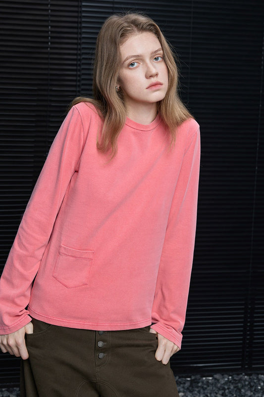 ピーチピンクピュアコットンTシャツ　B4627