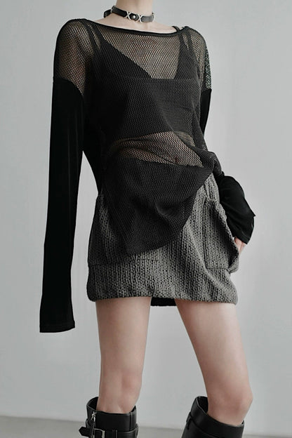 Infinity Mesh Long Sleeve Sweater B4254