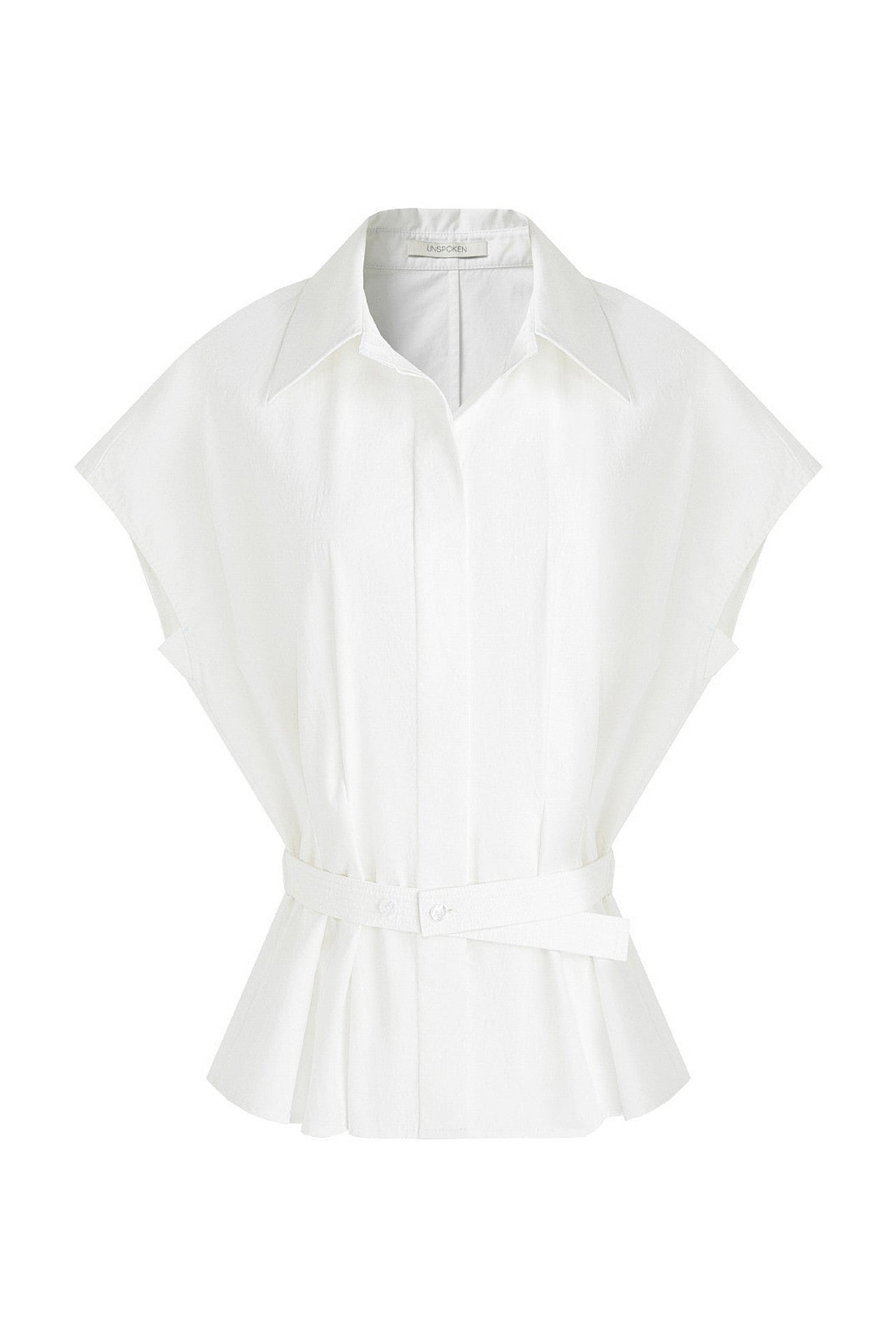 White Tucked Waist-Shaping Blouse B4775