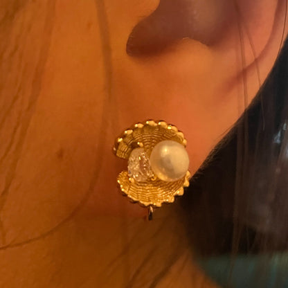 巴洛克珍珠貝殼耳環 B1719