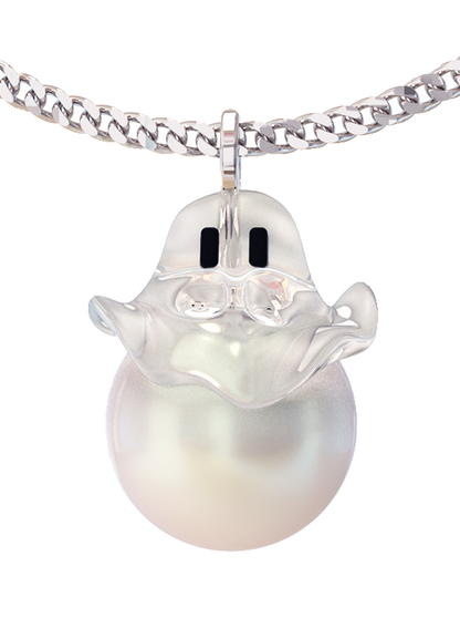 透明小幽靈多邊形珍珠項鍊 B2772
