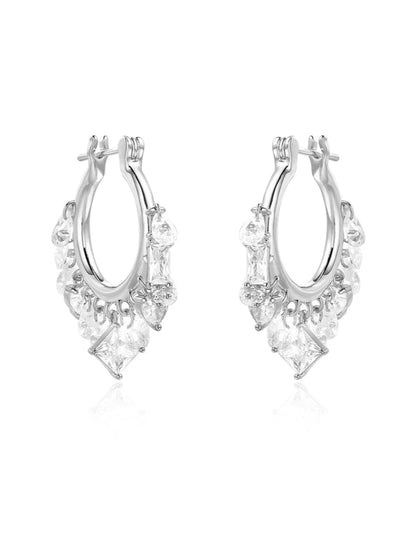 Crystal gem hoop earrings B2694
