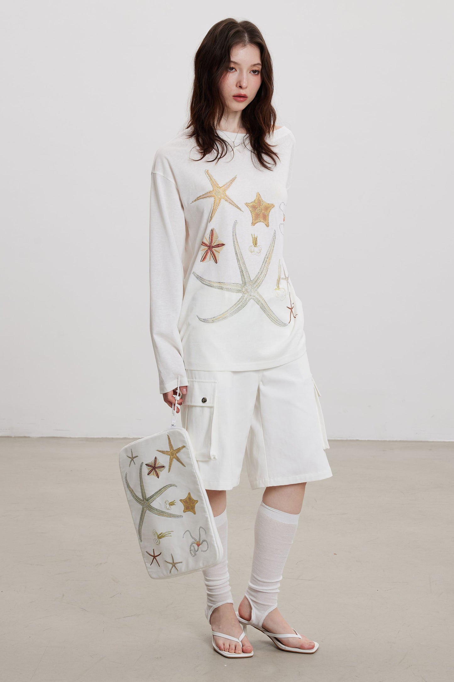 幸運海星露肩 T 卹 B3809