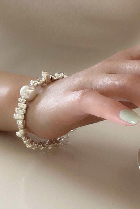 S925ハンドメイドブロークンシルバーブレスレット　B4261