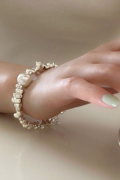 S925ハンドメイドブロークンシルバーブレスレット　B4261