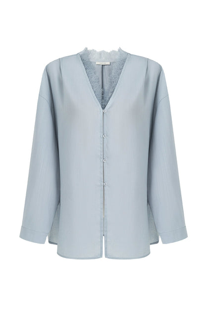 Lace V-neck loose blouse B4293