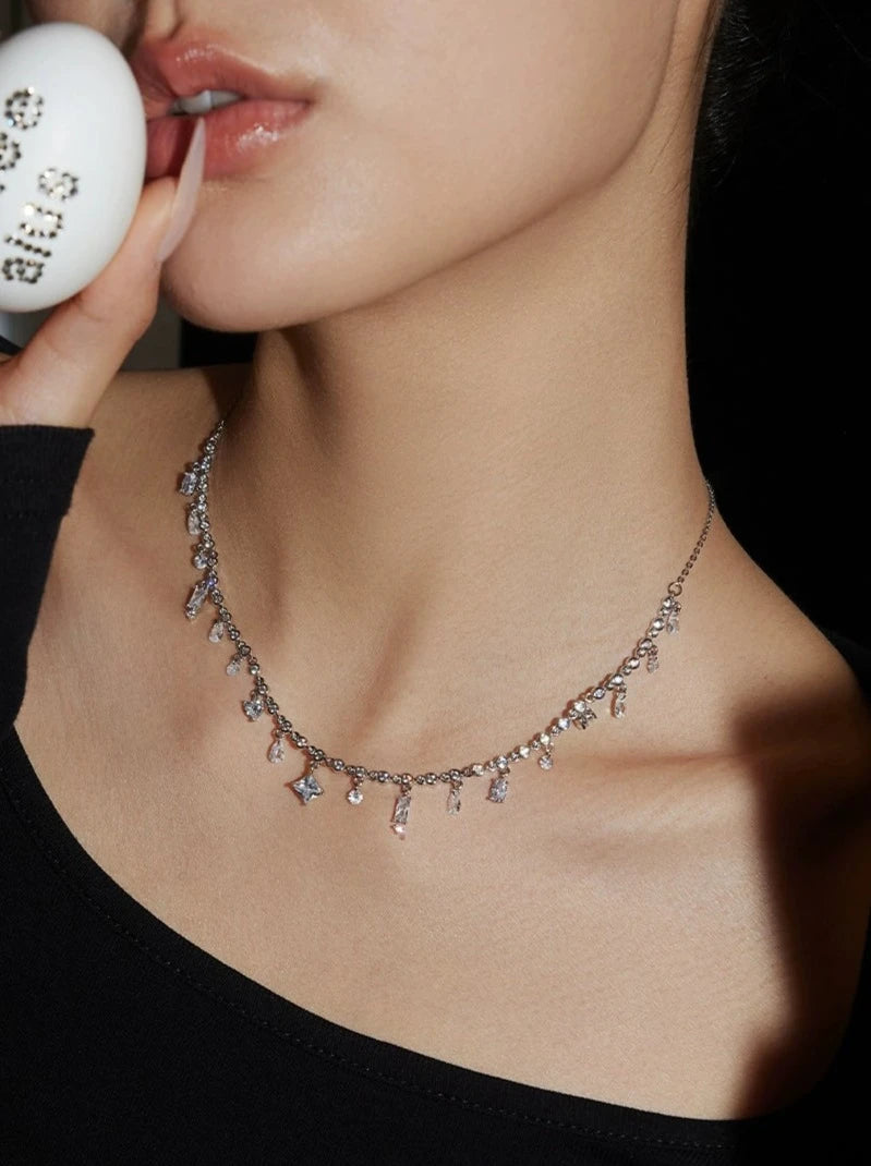 Glacier crystal necklace B2693
