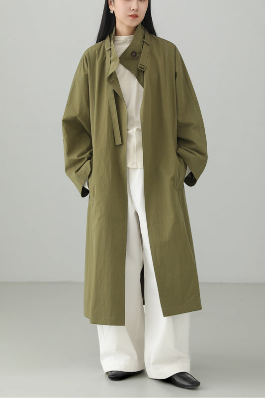 コットンナイロンウオッシュトレンチコート　B4654