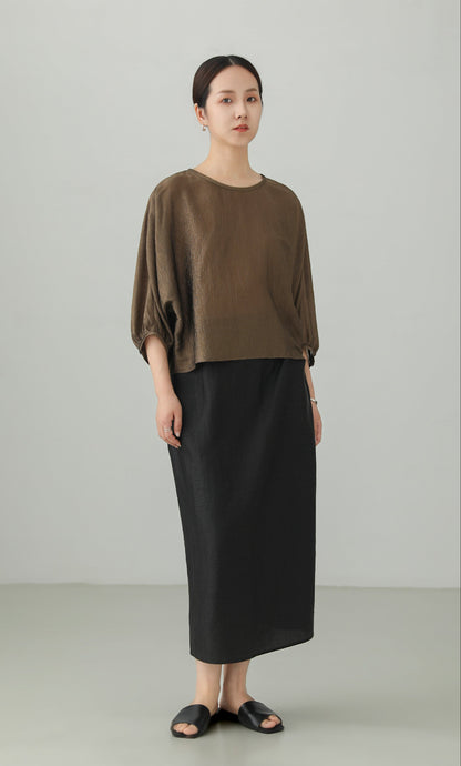 Acetate Crepe Dolman Sleeve Blouse B4893