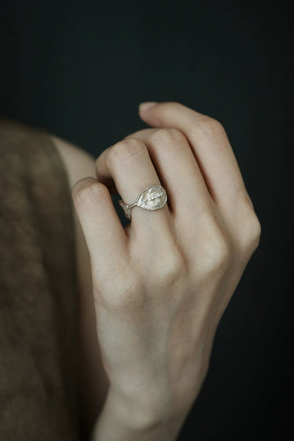 S925ヴィンテージウーブンハイエンドオープンリング　B4151