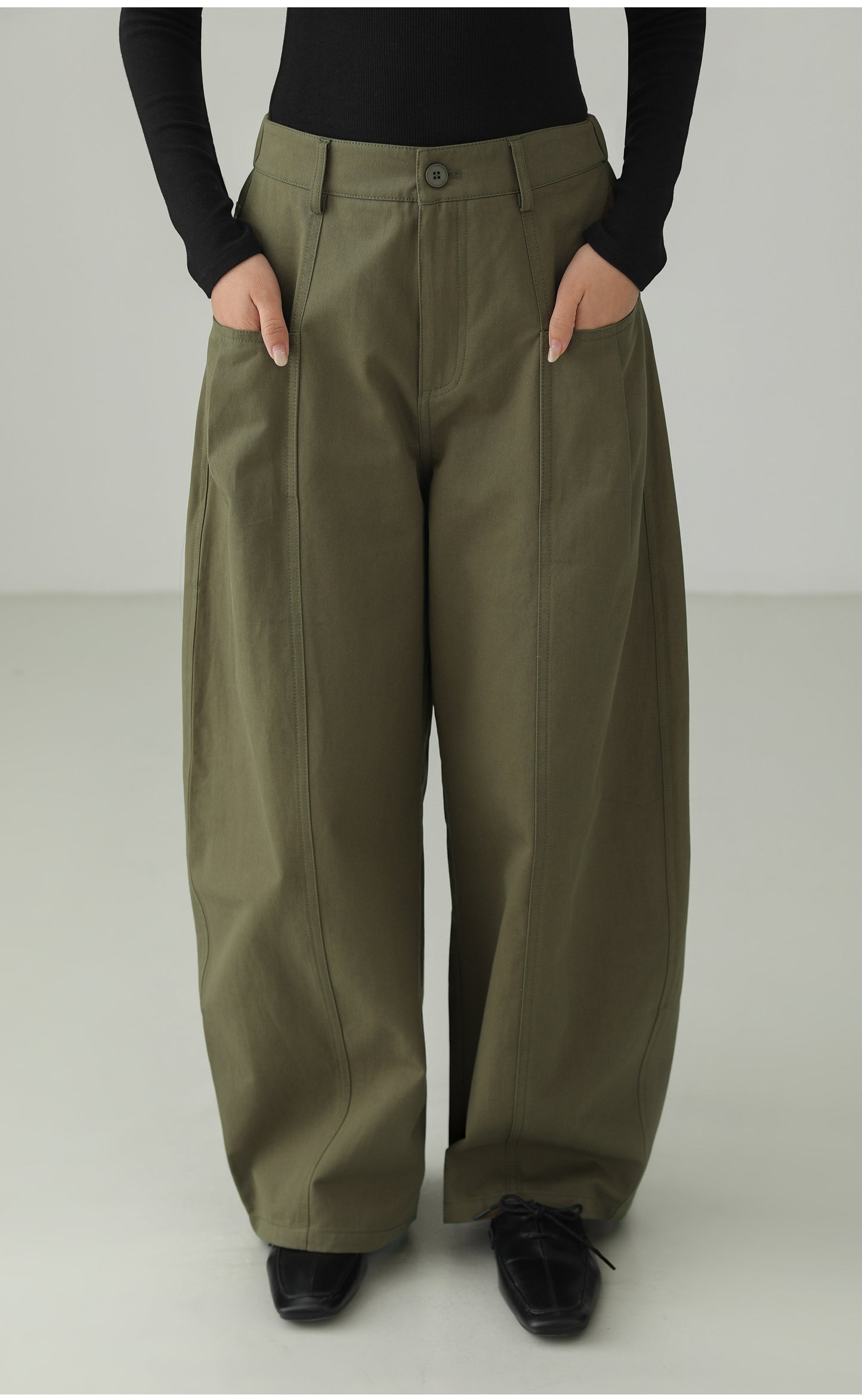 High-end Cotton Minimal Straight Pants B4726