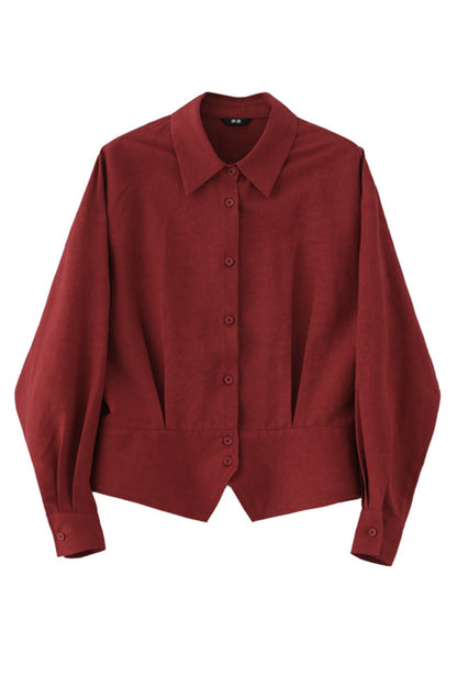 Linen blend peplum design top B4665
