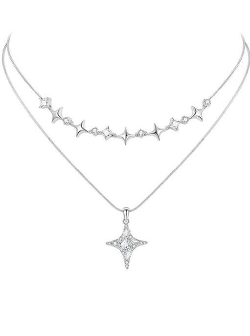 Galaxy Stack Star Double Necklace B2896