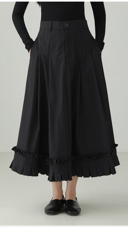 ブロケードコットンプリーツレーススカート　B4730