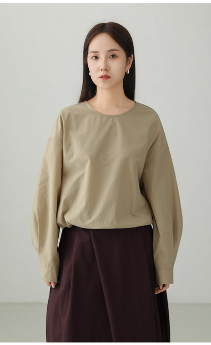 ミニマルクルーネックプルオーバーシャツ　B4729