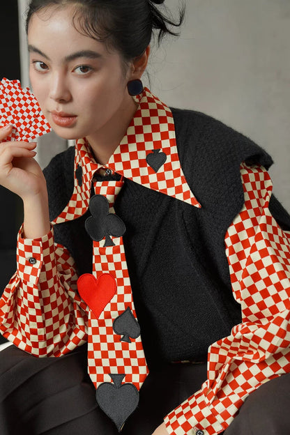 ブラックダイヤモンド柄ニットベスト　B4584