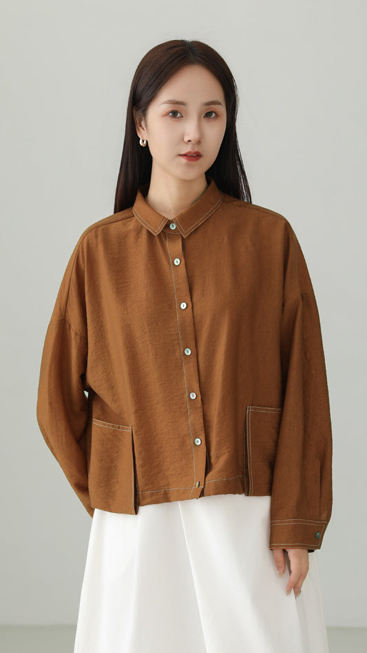 テンセルリネンミニマリストシャツ　B4701