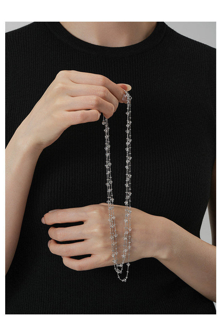 S925 White Crystal Fairy Chain Necklace B4995