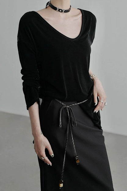 Infinity Mesh Long Sleeve Sweater B4254