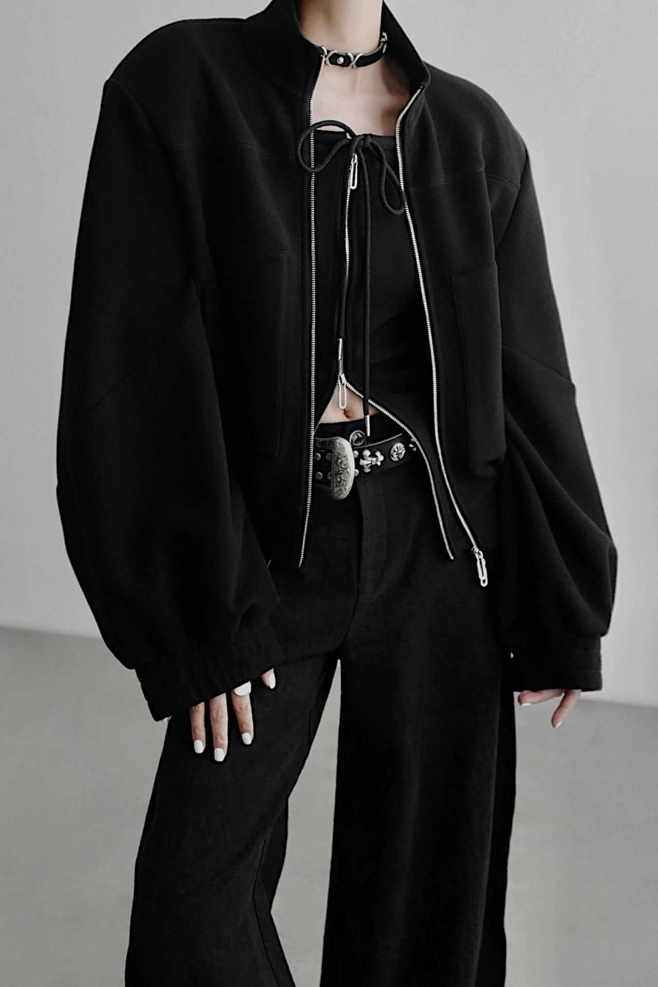 Wide shoulder jacket B4342