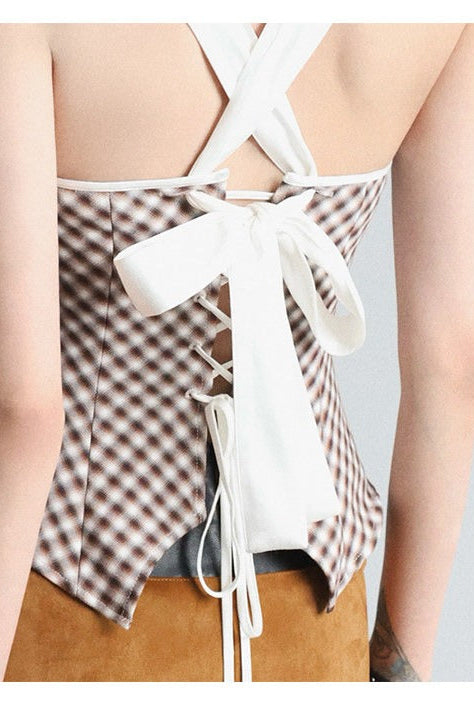 Bandeau suspenders with check straps B4652