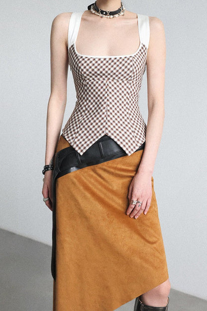 Bandeau suspenders with check straps B4652