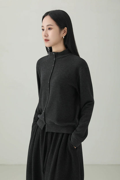 テンセルウールダブルフェイスニットトップス　B4523