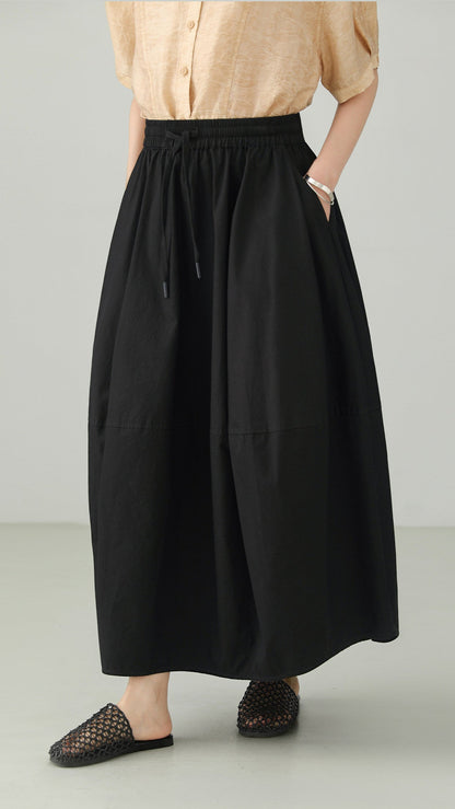 Washed Cotton Art Balloon Skirt B4786