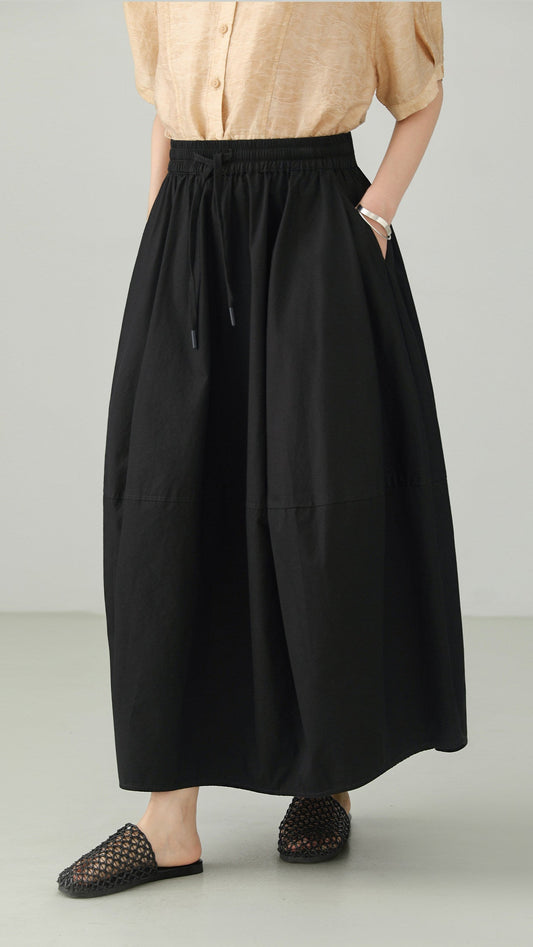 Washed Cotton Art Balloon Skirt B4786